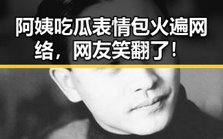 阿姨吃瓜表情包火遍网络，网友笑翻了！